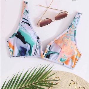 NWT Watercolor Bikini Top - Small